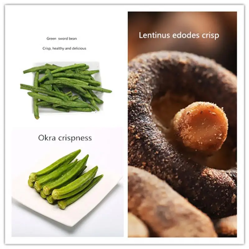 

Mushroom crisps crispy mushrooms dried office snacks okra dried crisps ,Sword bean dried crisps ,all 500g