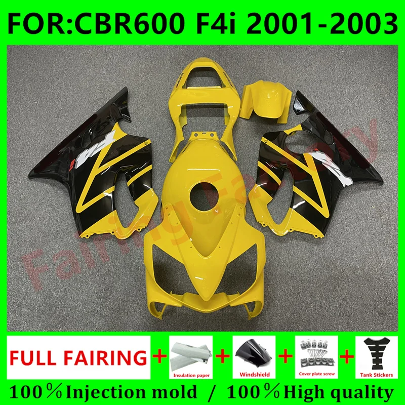 

Комплект обтекателей для мотоцикла, подходит для CBR600, F4i, CBR 600, CBR600F4i 2001, 2002, 2003, 2004, 2005, 2006, цвет желтый, черный