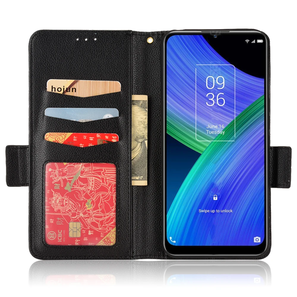 Чехол-кошелек с слотом для карт TCL 20 R 5G 6 52 дюйма кожаный противоударный чехол