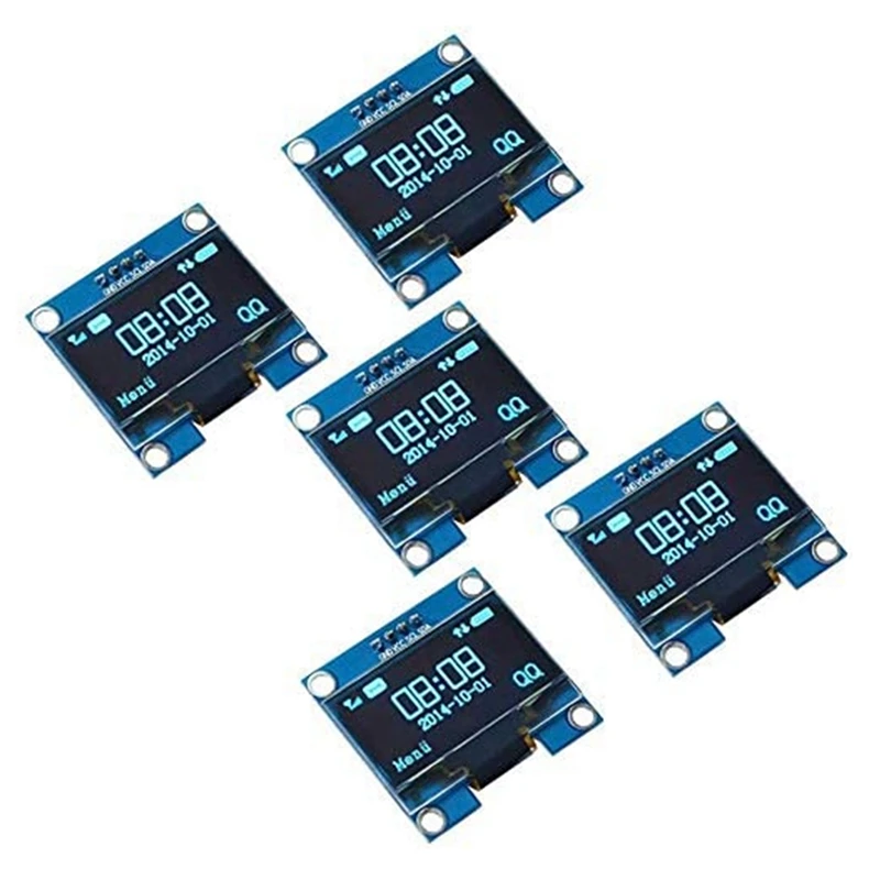 

5-дюймовый 4-контактный модуль I2C IIC связи 0,96x64 OLED-дисплей, 5 шт.