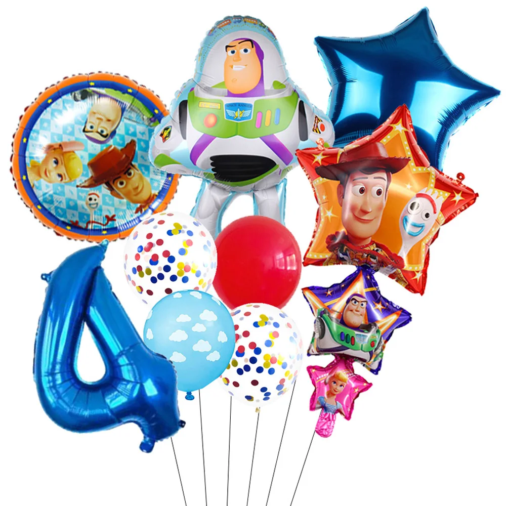 

Toy Story Party Supplies Cartoon Buzz Lightyear Woody Foil Balloons 32inch Number Balloons For Kids Birthday Party Baby Shower