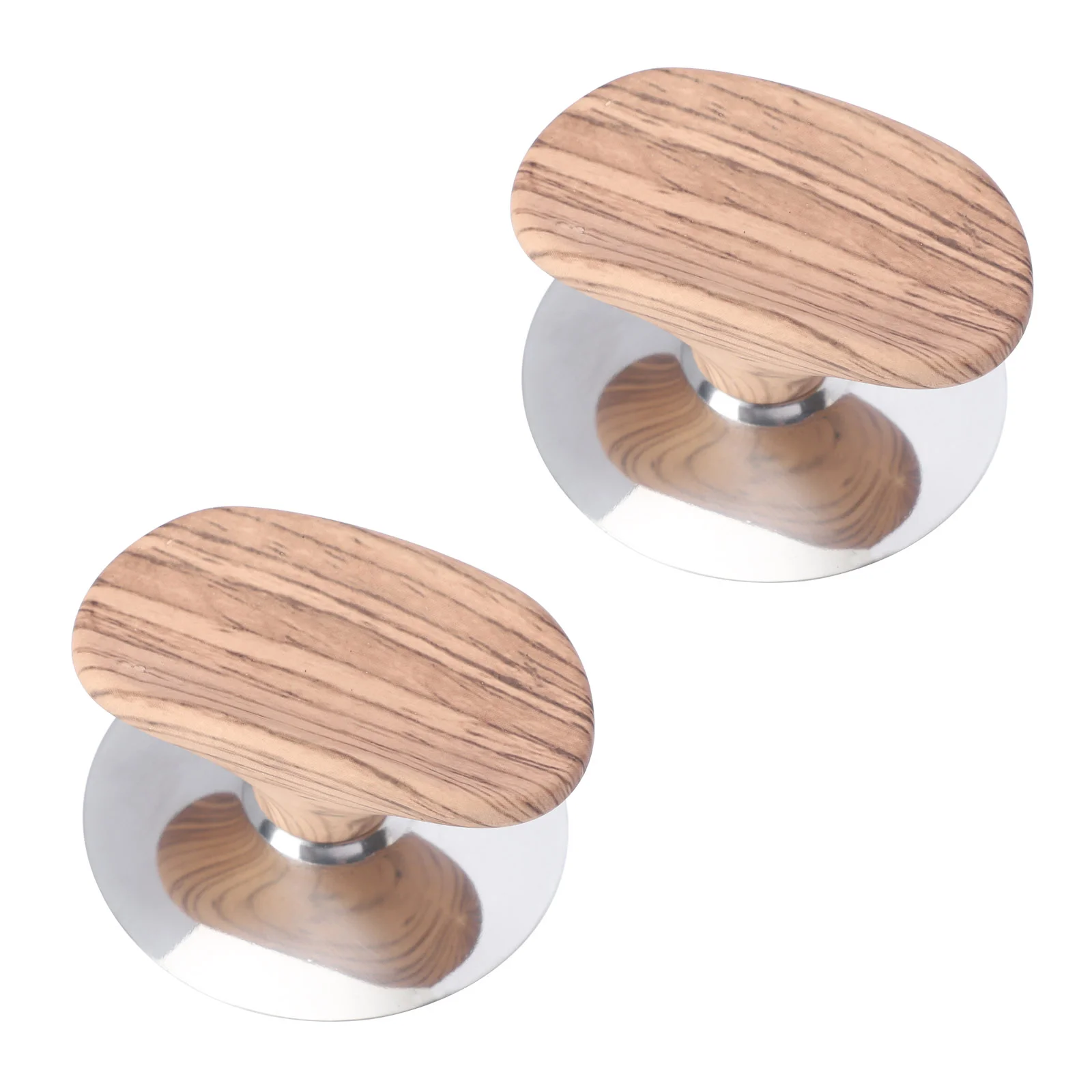 

2 Pcs Wood Grain Pot Lid Handle Anti-scald Cookware Knob Cover Cooking Stainless Steel Saucepan Replacement Universal