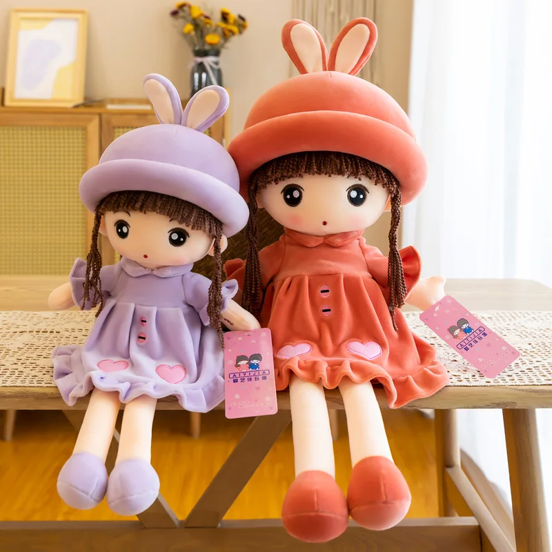 

Zqswkl 70/80/95cm Rabbit Ear Doll Plush Toy Doll Girl's Bed Sleeping Doll Pillow Birthday Gift for Women Kawaii Animals Stuffed