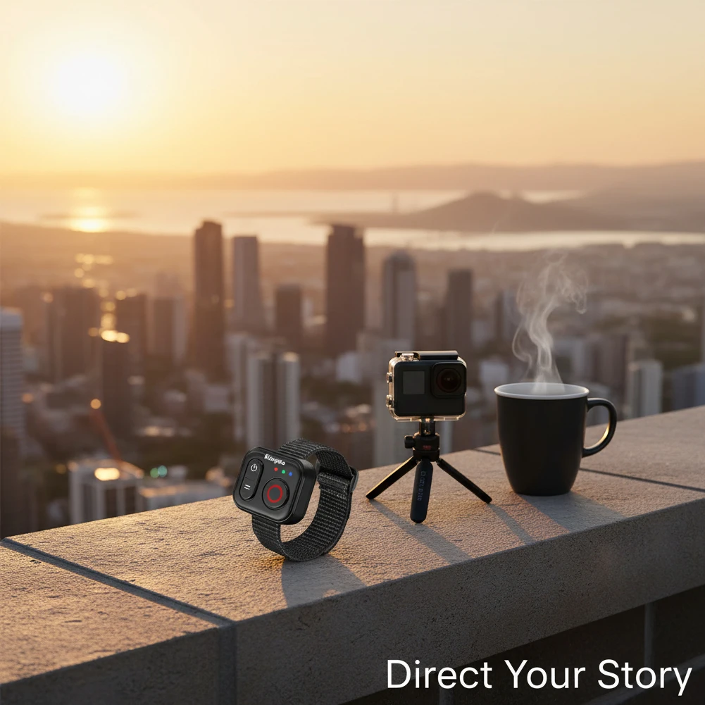 Фото Беспроводной пульт дистанционного управления Bluetooth 5,0 для DJI ACTION 6/ACTION 5 PRO/ACTION 4/OSMO 360, пульт дистанционного управления для селфи с ремешком на запястье №1