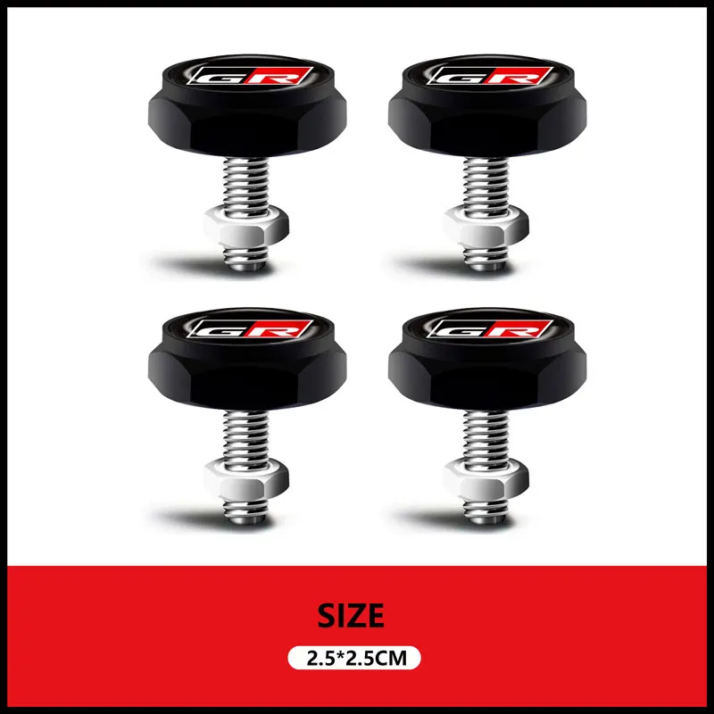 

4 шт. GR спортивный Стайлинг номерного знака автомобиля металлические винты автозапчасти для Toyota 86 Prius Corolla Camry Yaris RAV4