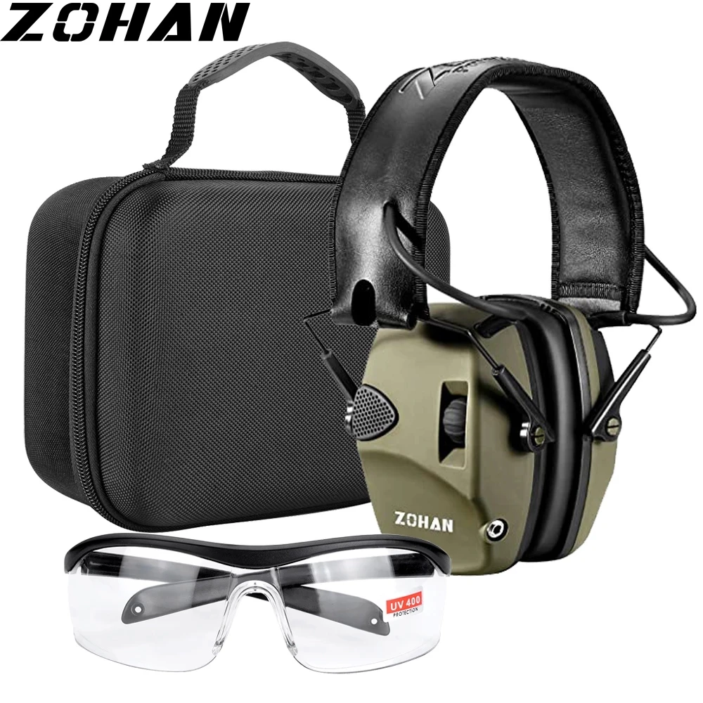 Zohan earmuffs ativo fones de ouvido para tiro proteção auditiva eletrônica orelha proteger redução ruído ativo caça fone de ouvido