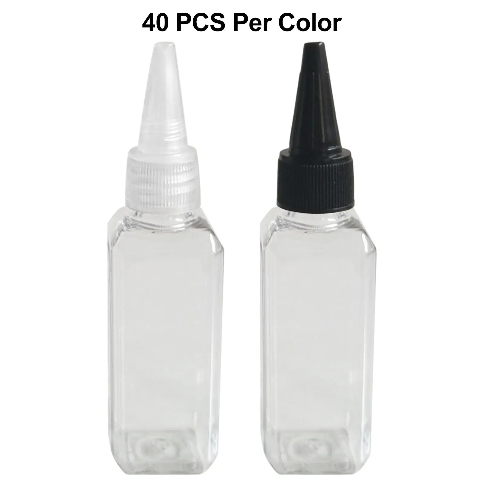 

40 Pieces Sharp Mouth Dropper Bottle 100ml Squirt Pointed Cover Containers for Cosmetics