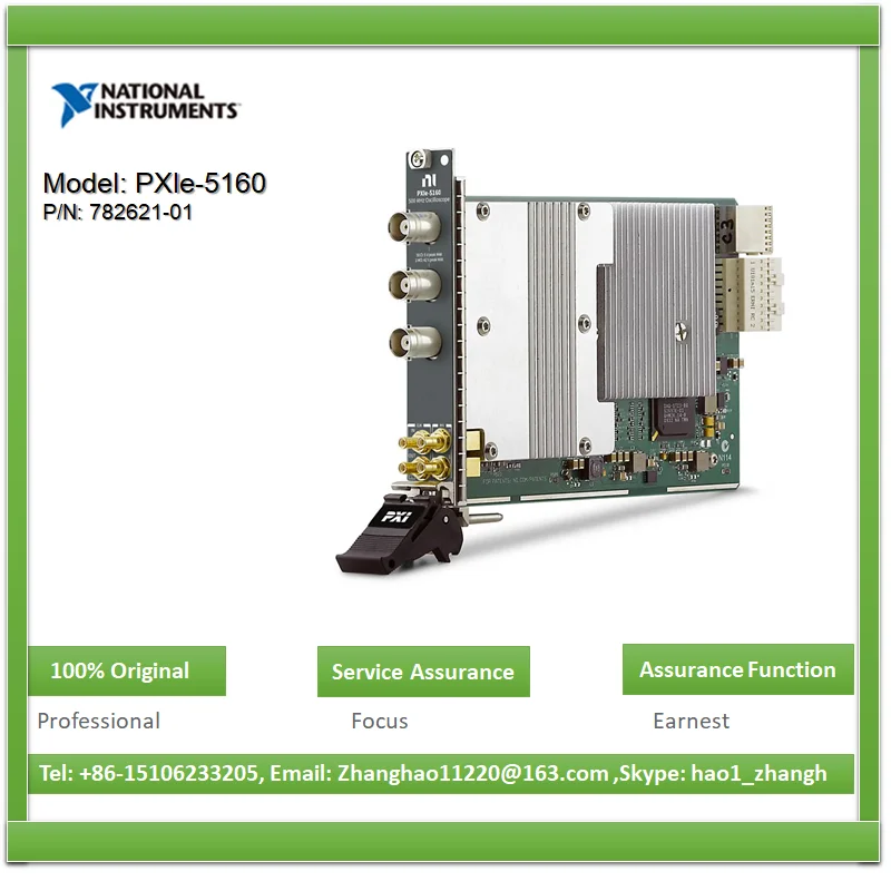

NI PXIe-5160 782621-01 PXI oscilloscope also has multiple trigger mode, high capacity of on-board memory and the analysis