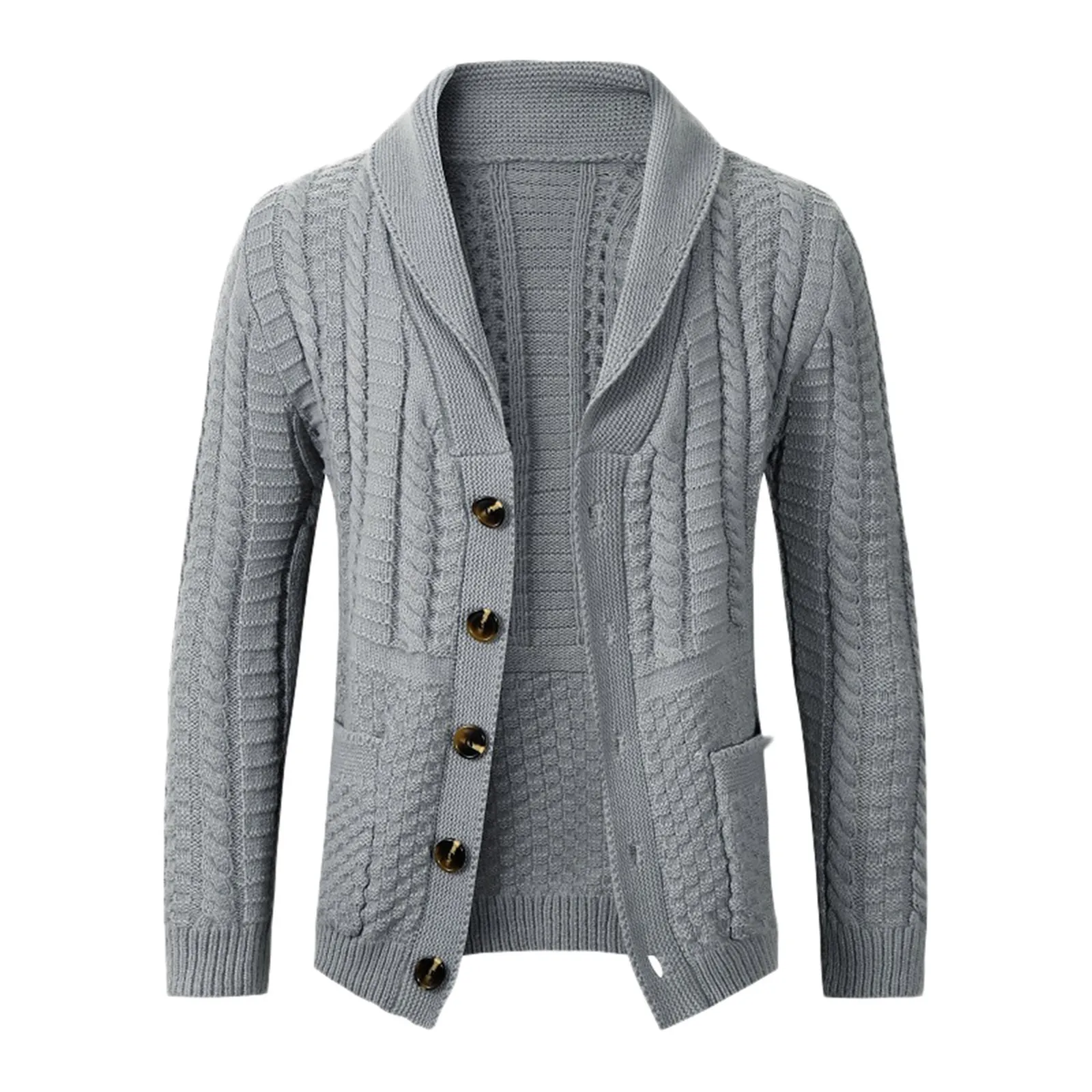 

Knitted Wool Sweaters Knitted Sweater Solid Color Cardigan Lapel Collar Men's Sweater Simple Sueteres Hombre Dailywear Outfits