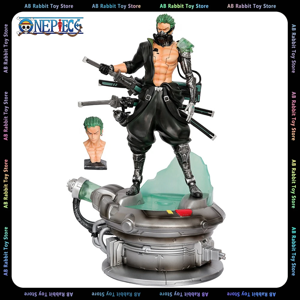

One Piece Figures Roronoa Zoro Anime Figurine Cyberpunk Zoro Action Figure 40cm Pvc Statue Model Doll Ornaments Desk Decora Toys