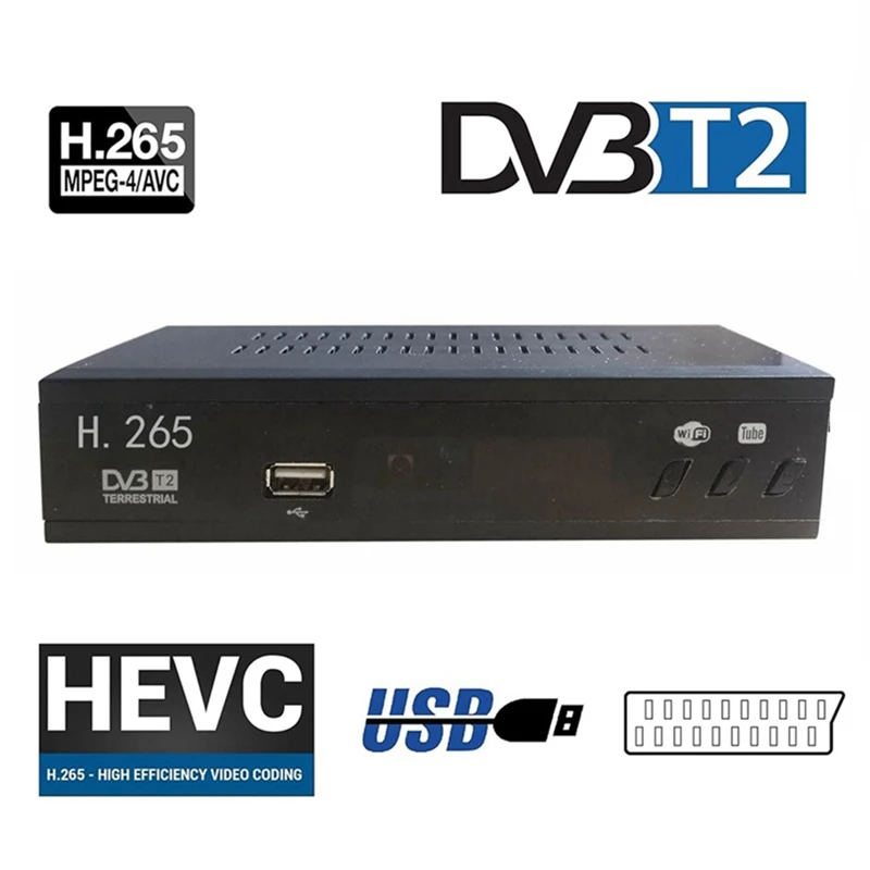 Цифровой ТВ-тюнер DVB T2 HEVC 265 стандарта Φ H.265 1080P