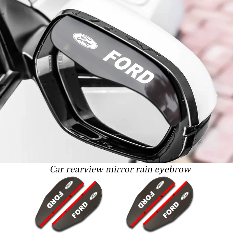 

1Set Black Transparent Rain Cover Pvc Material Rain Flake Car Rear View Mirror Protection For Ford Focus Mk3 MK4 Party F150 Rang