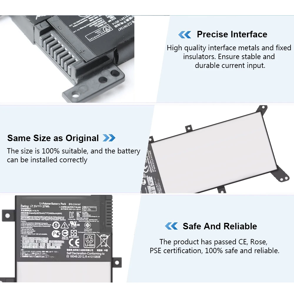 LISCN 37Wh C21N1347 Аккумулятор для ноутбука ASUS X554 X554L X555 X555L X555LN X555LD X555SJ X555MA F554 F554L F555