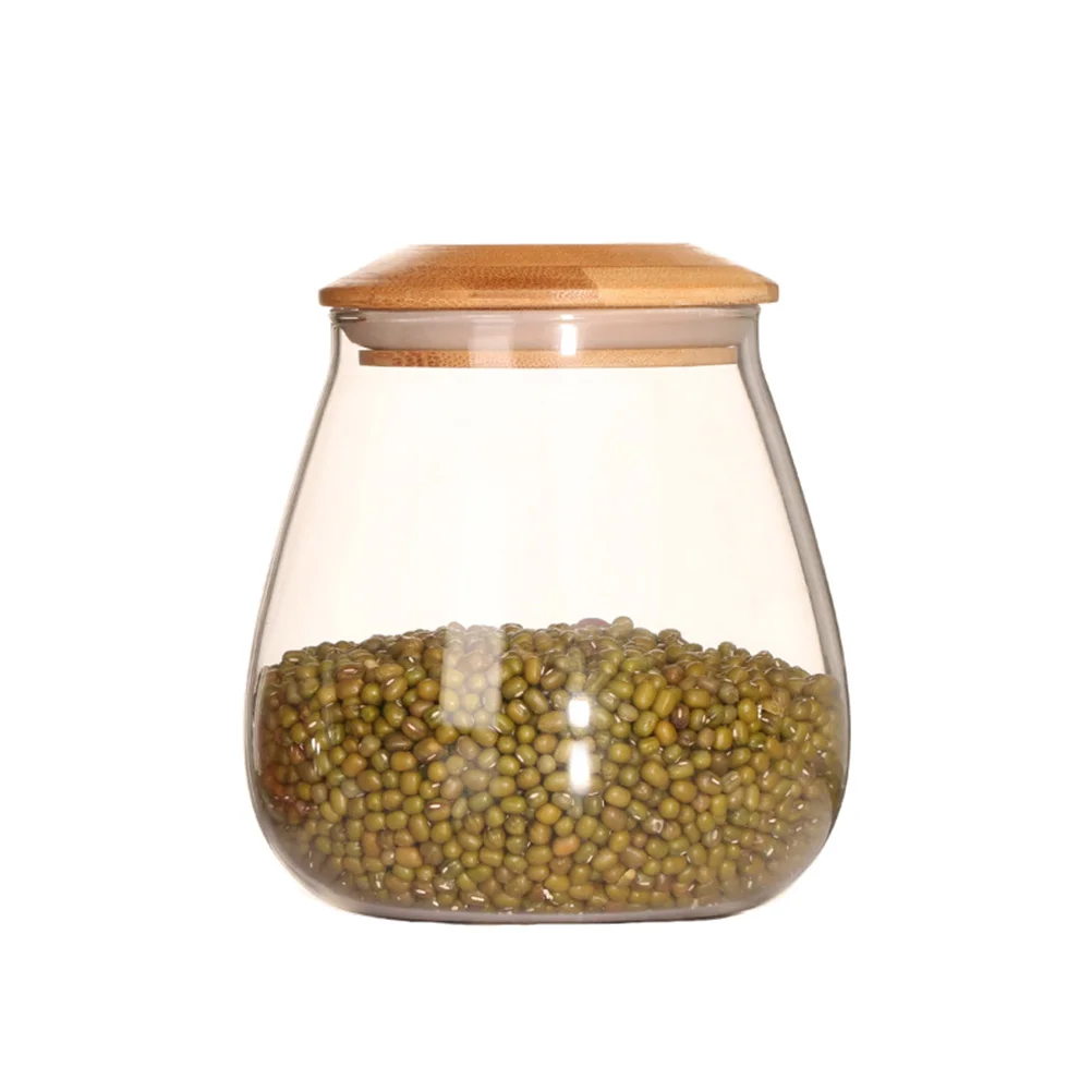 

Mushroom Shaped Jar Grain Sealed Storage Container for Loose Tea Coffee Bean Clear ( 400ml )