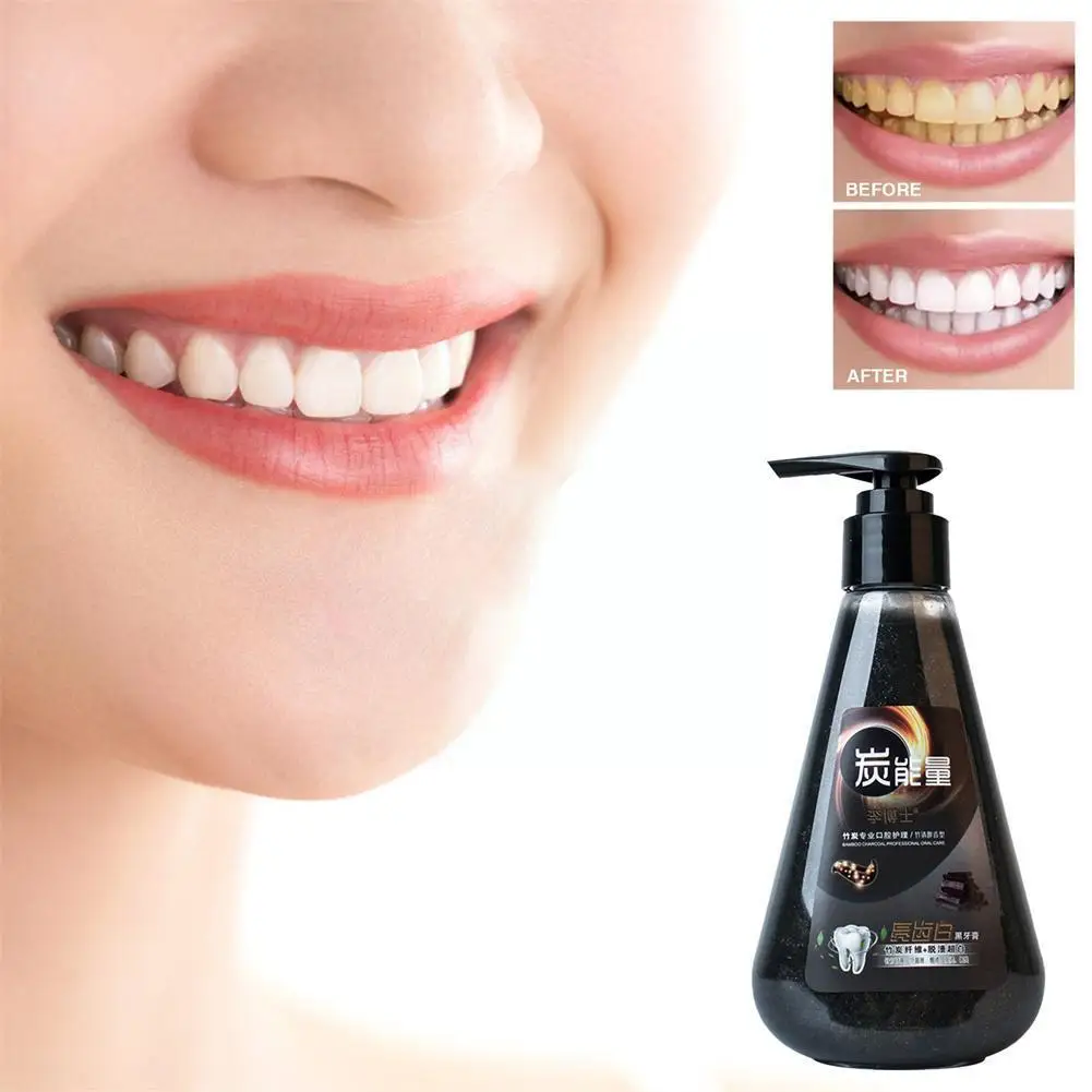 

Натуральная бамбуковая зубная паста с активированным углем, уход за зубами, гигиена полости рта и зубов, черное отбеливание, гигиена зубов P9T0