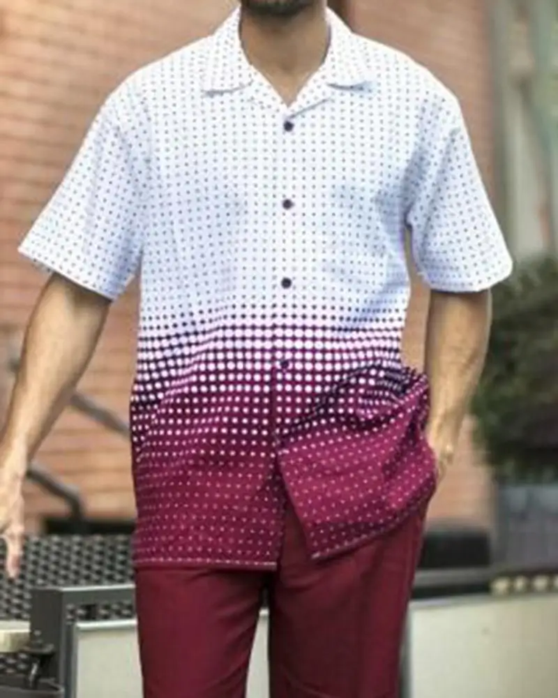 New Summer Men's Short Sleeve Shirt Cardigan Button Top 3D Graphic Printing Fashion Casual Drawstring Pocket Trousers 4XL