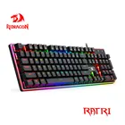 Игровая клавиатура Redragon RATRI K595, бесшумная механическая клавиатура со светодиодный Ной подсветкой, RGB, USB, с черным переключателем, 104 клавиш, русские клавиши для ПК