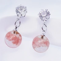 noctiluce sky and pink clouds gradient earrings transparent crystal resin candy color jewelry for women islamic ornaments