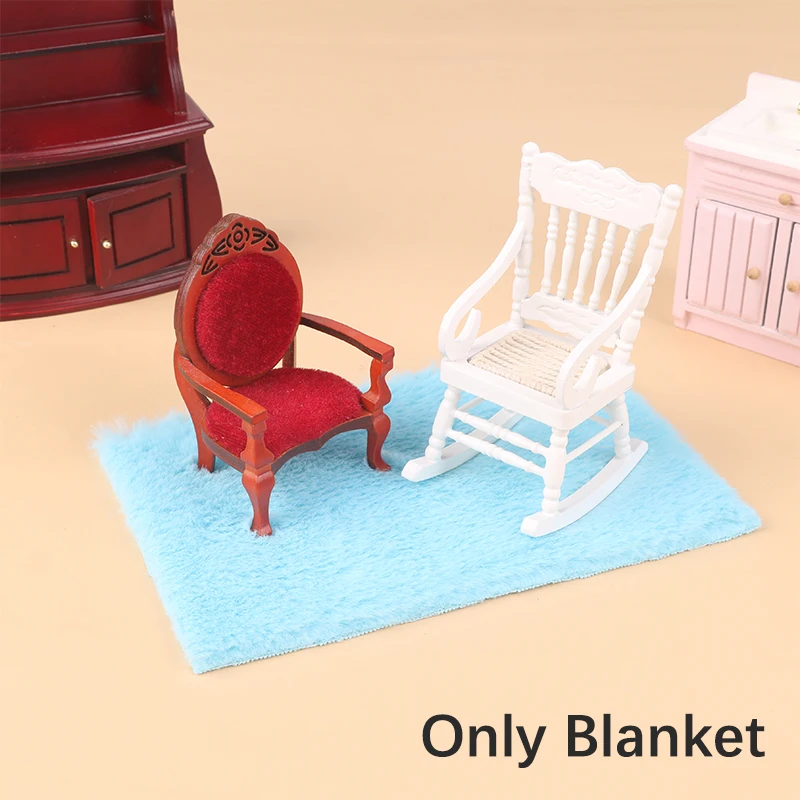 

For Living Room Furniture Decoration Accessories Dollhouse Miniature Rectangular Plush Rug Carpet Mat Floor Coverings