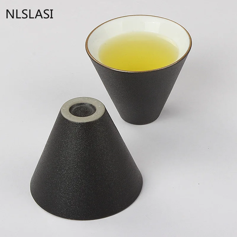 

2 шт., керамический чайный набор в китайском стиле, портативный дорожный черный женский чайный набор, домашний питьевый утварь, чайная церем...