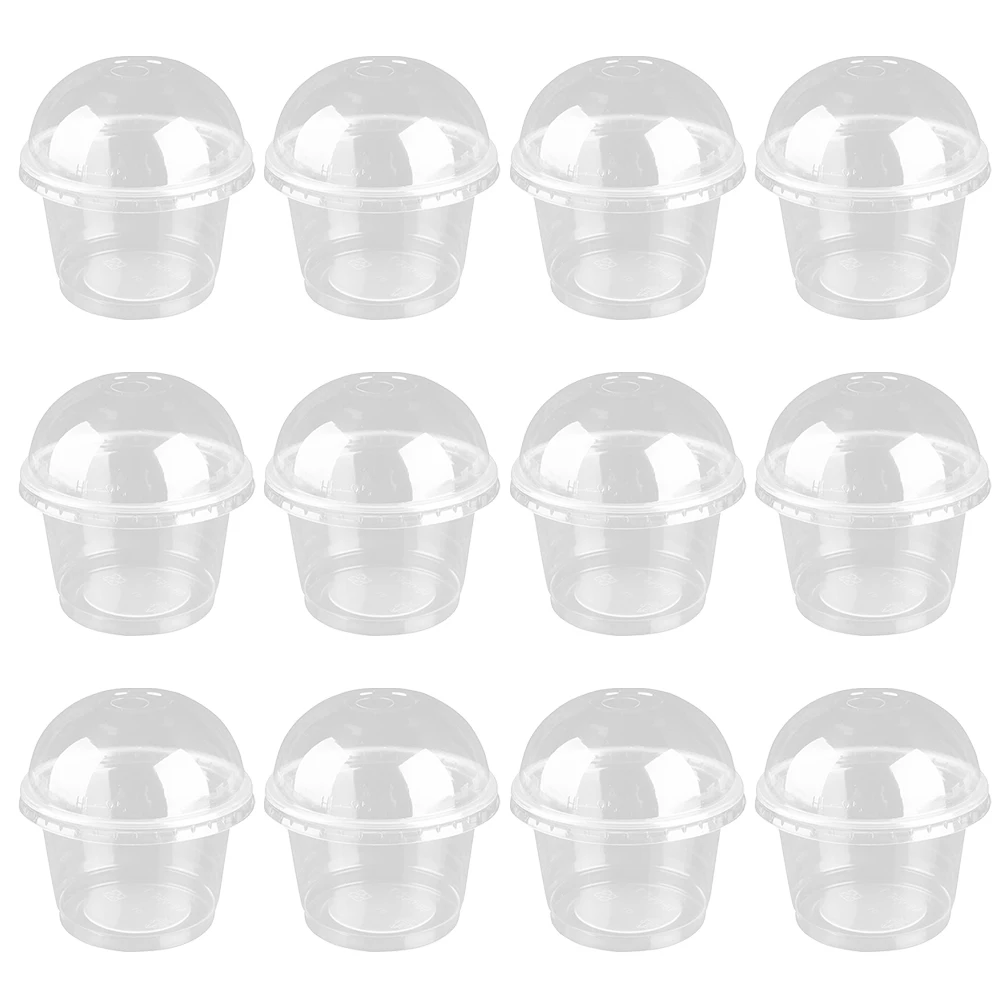

Cups Cup Plastic Dessert Clear Lids Disposable Mini Parfait Appetizer Bowl Box Pudding Cake Boxes Salad Containers Food Bowls
