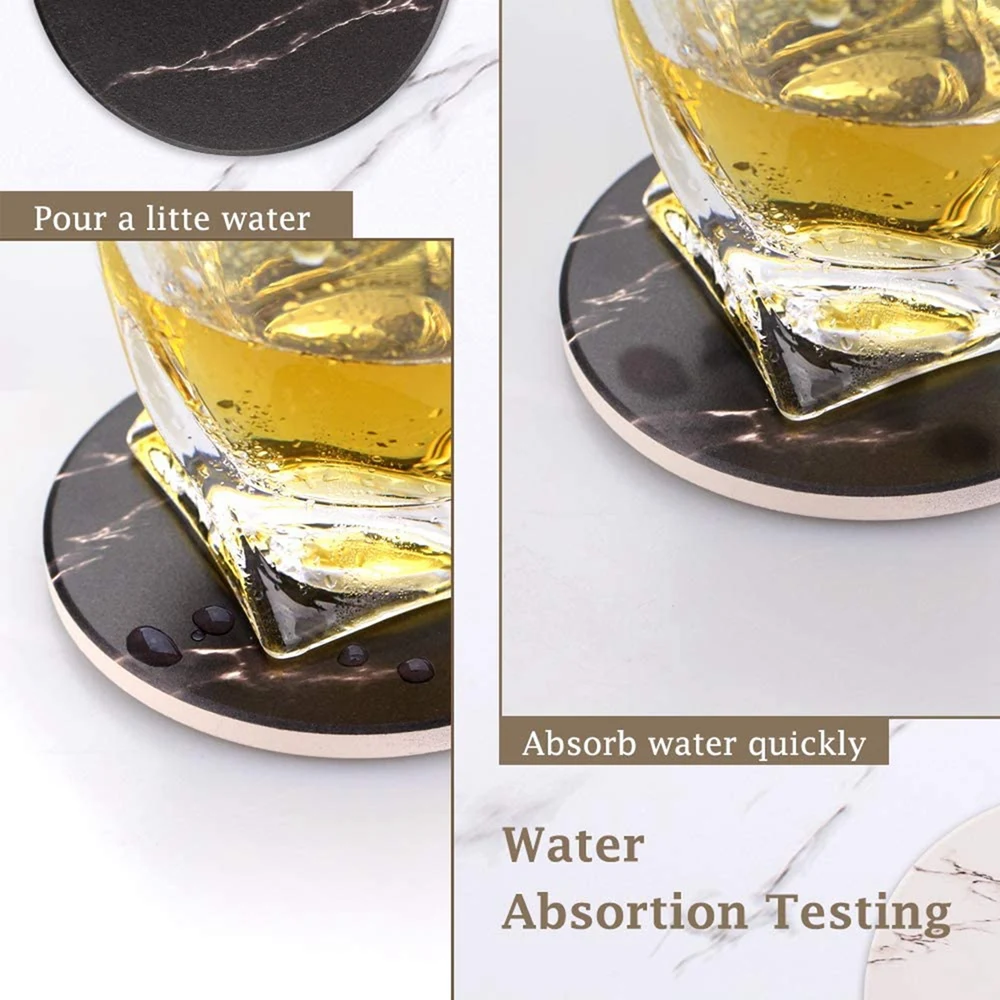 Подставки для напитков набор керамических подставок с металлической подставкой