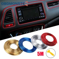 5m automobile atmosphere lamp car interior lighting led strip diy wire rope tube line flexible neon light sliver red blue gold