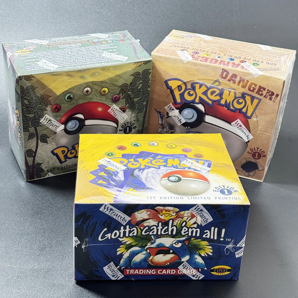 Фото PKM Proxy Game PTCG Cards rare Booster Packs Base Fossil Jungle 9 одиночных пакетов 1 упаковка 11 карт и бустер 3 коробки 1 коробка 36 упаковок игрушек №3