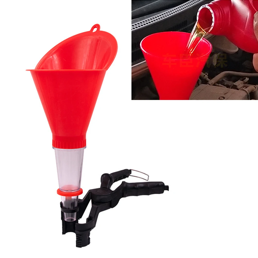 

Engine Oil Filling Funnel Set Universal Oil Funnel With Adjustable Width Holding Clamp Car Accessories
