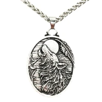 nostalgia viking wolf pendant amulet wicca pagan moon jewelry mens womens necklaces wiccan suppliers