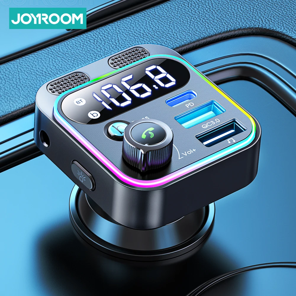 

Car Hands-free Bluetooth-compaitable 5.3 FM Transmitter Car Modulator Player Handsfree Audio Receiver 48 W PD&QC 3.0 Charger