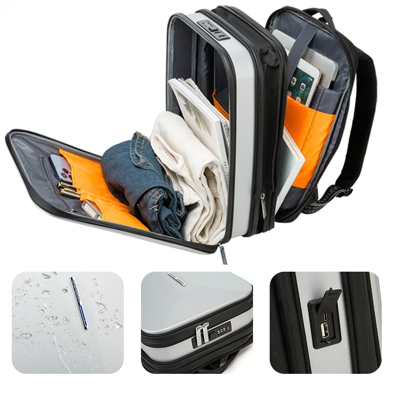 

New Expandable Large Capacity Travel Backpack Anti-theft Waterproof Backpack USB Charging Business Backpack Men Laptop Backpacks