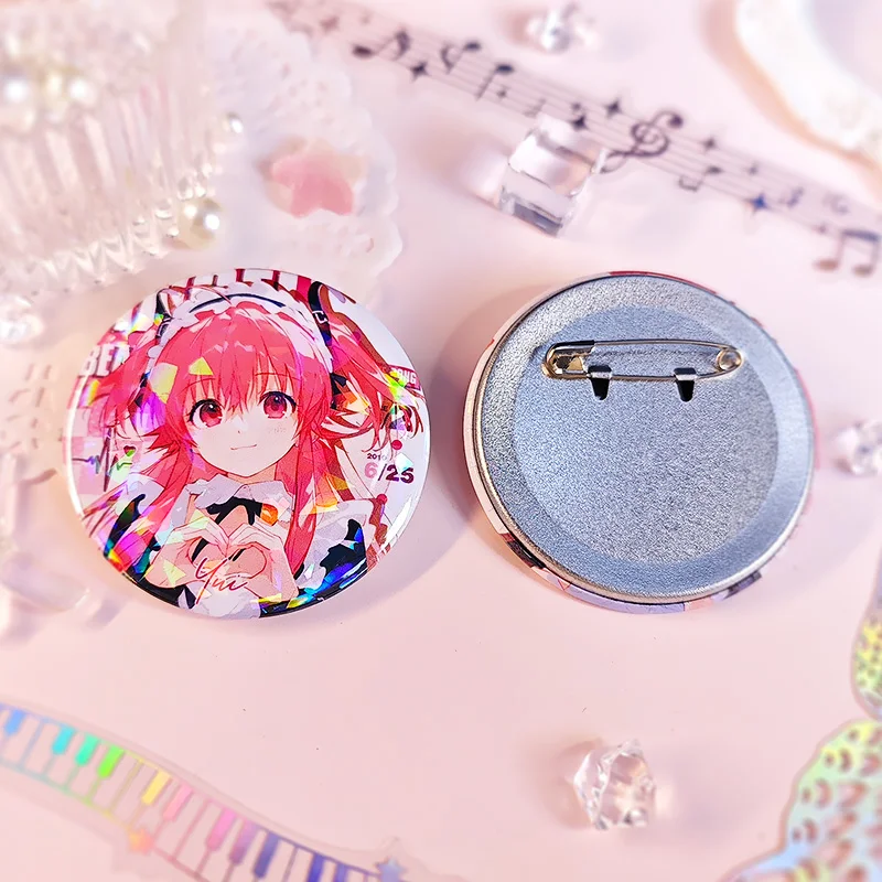 Аниме фигурка ангела Beats Tachibana Kanade Nakamura Юрий жесть лазерный круглый значок рюкзак