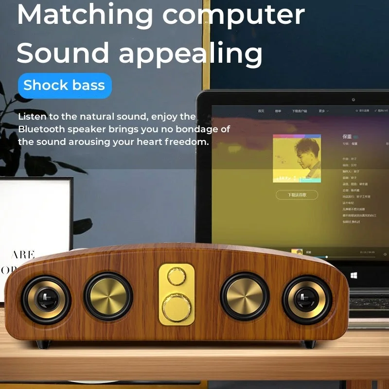 

Новая беспроводная Bluetooth-аудиосистема в стиле ретро, двойной динамик, уличная Портативная Домашняя полоса, компьютер, FM-радио, громкая связь, стерео, высокая мощность