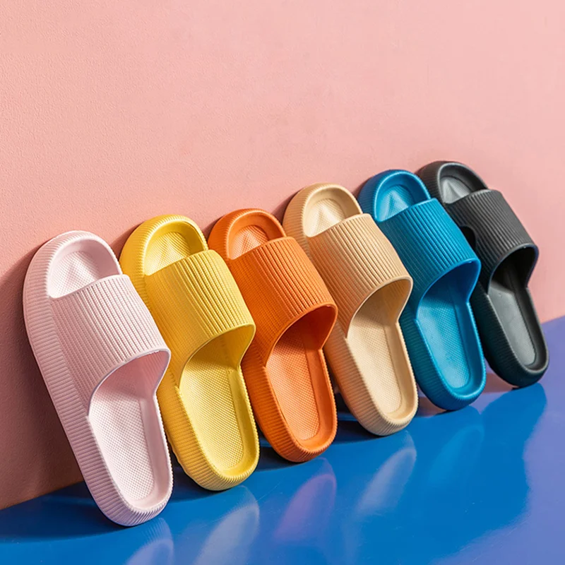 

Summer Indoor Women Slippers EVA Soft Lovers Plarform Beach Shoes Home Bathroom Non-slip Men Slides Flip Flops 2022 Sandals
