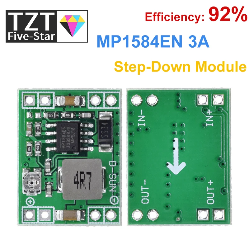 TZT сверхмалого размера DC-DC понижающий модуль питания MP1584EN 3A Регулируемый
