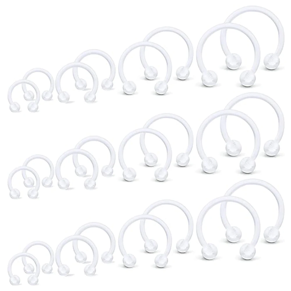 Серьги-подковы для носа прозрачные кольцо имитации хрящевой перегородки