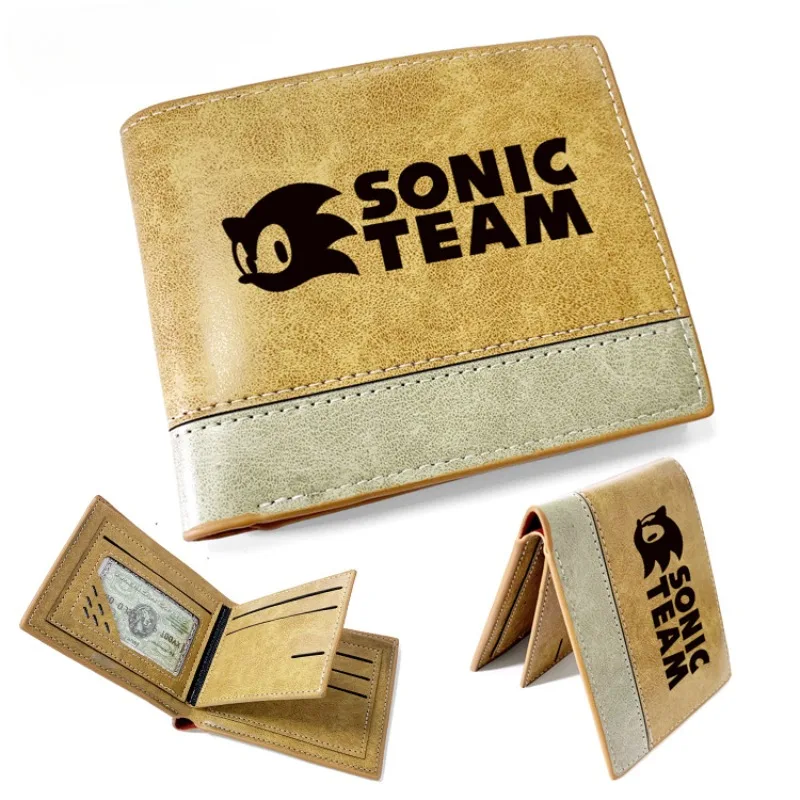 

The New Sonic Anime Peripheral Short Wallet Cartoon Embossed Leather Wallet Wallet Ticket Clip Coin Purse Best Gift