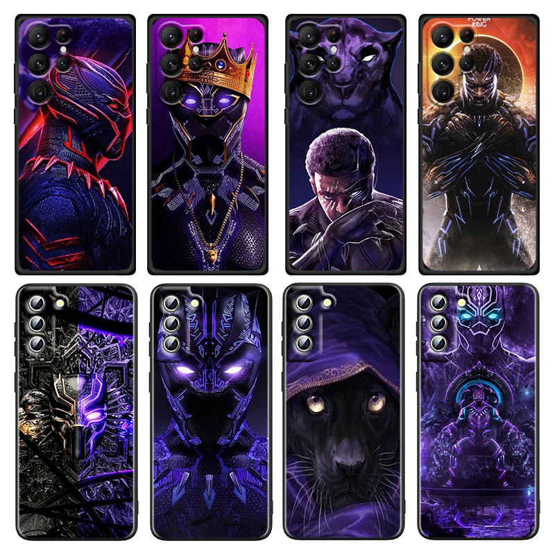 

Marvel Black Panther For Samsung Galaxy S23 S22 S21 S20 FE Ultra S10 Lite S9 Plus Pro Soft Black Phone Case Cover Coque Capa