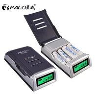 palo 4 slots lcd display smart intelligent 1 2v battery charger aa charger for 1 2v aa aaa nicd nimh rechargeable batteries