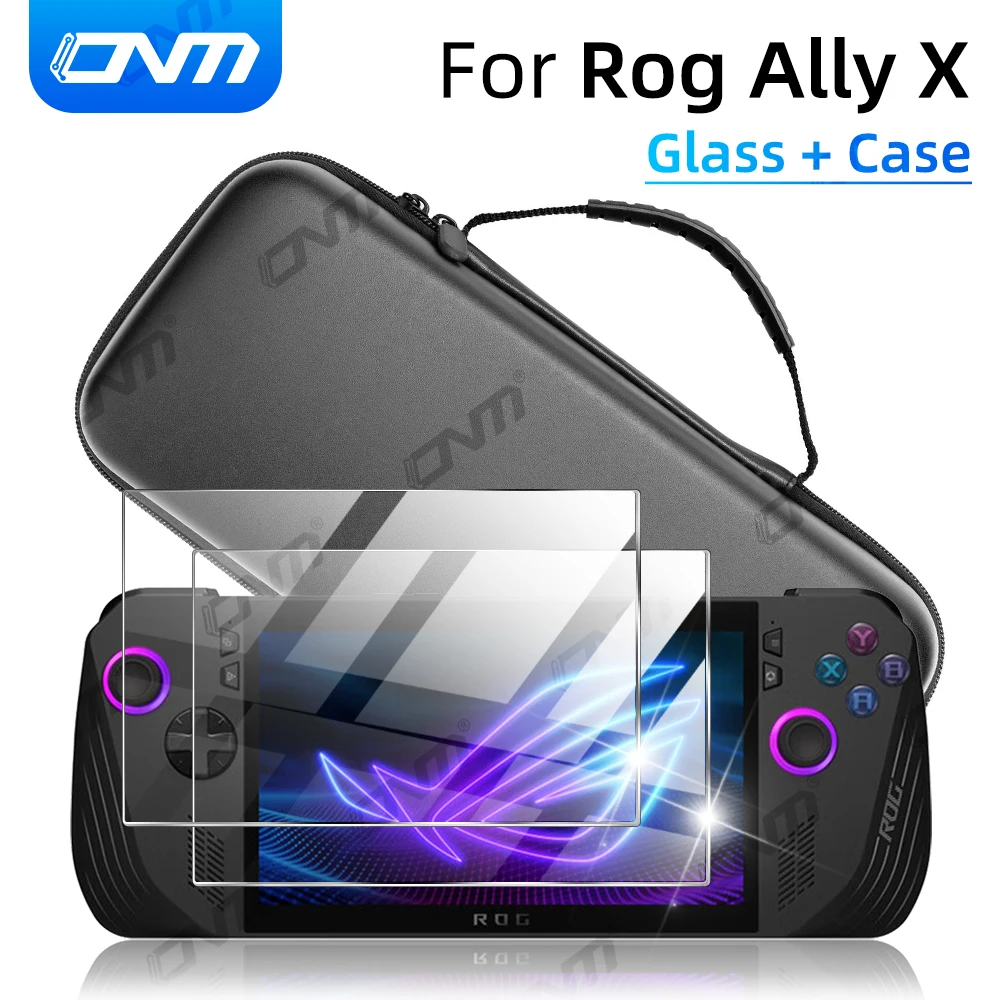 Фото Стекло и аксессуары для консоли Rog Ally X для Asus Rog Ally X, Защитная пленка для экрана + Портативная Защитная сумка для хранения №1