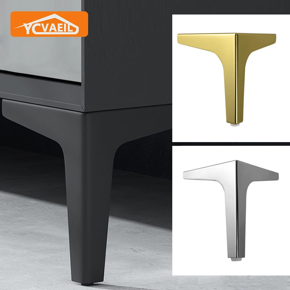 4 pezzi gambe per mobili in metallo nero oro argento per piedi da tavolino divano sedia mobile da bagno gambe di ricambio Hardware 8-17cm