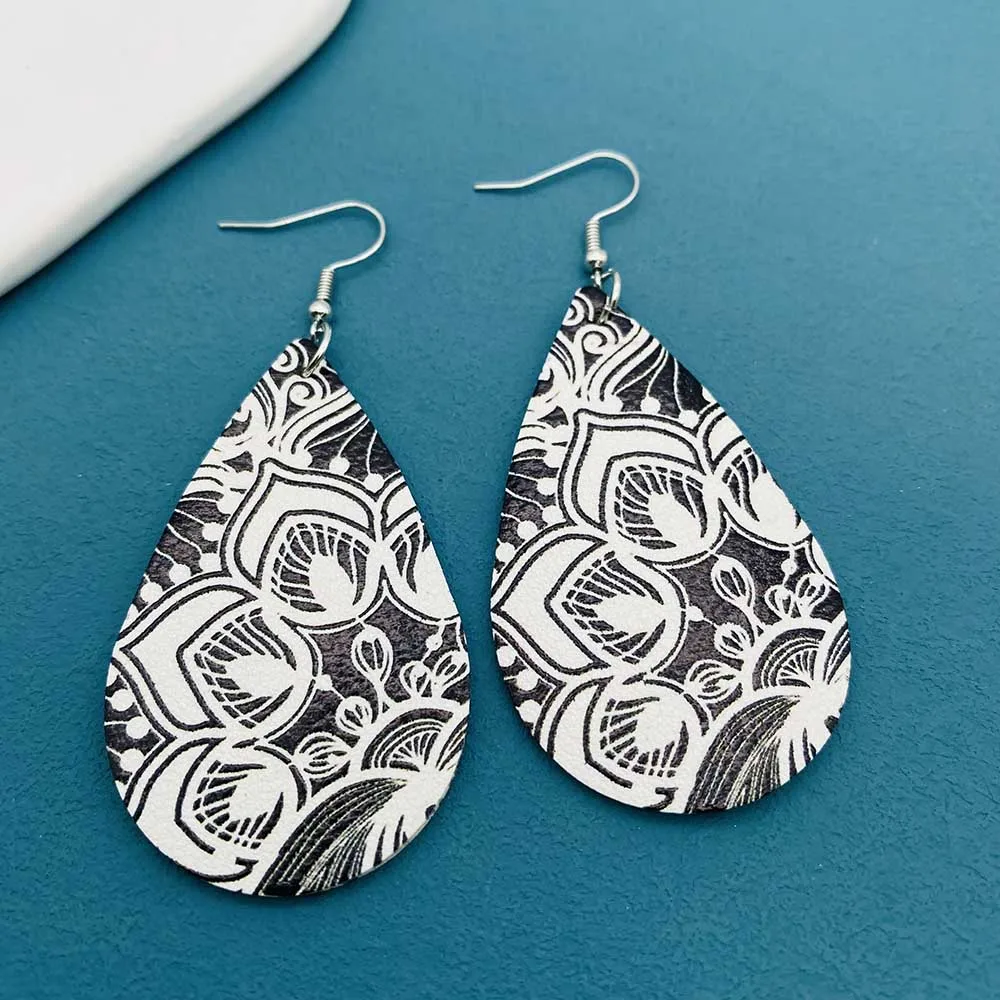 Винтажные этнические кожаные серьги для женщин