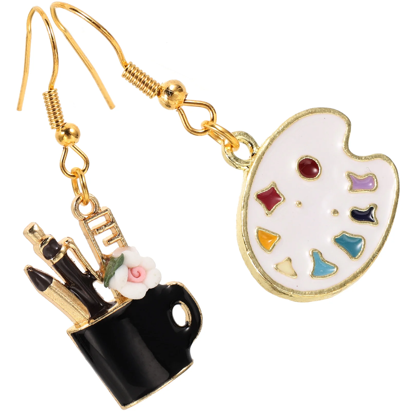 

Palette Earrings Painter Brush Artist Charm Artists Plate Painting Alloy Teacher Jewelry Student Miss