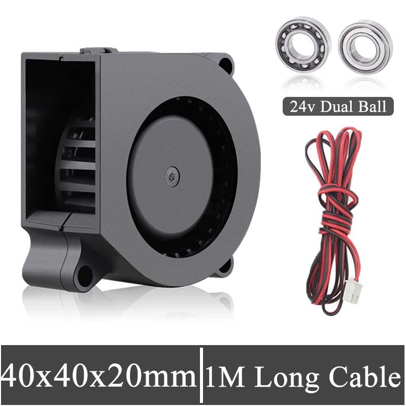 Buy 5 قطع GDSTIME 40 مللي متر ل طابعة ثلاثية الأبعاد مروحة 1 متر كابل تيار مستمر 24 فولت 4020 توربو منفاخ المزدوج الكرة تحمل 4 سنتيمتر مروحة نفخ 40 مللي متر x ...