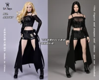 sa047 16 female dark rock style dress detachable long skirt clothes model for 12 action figure dolls in stock