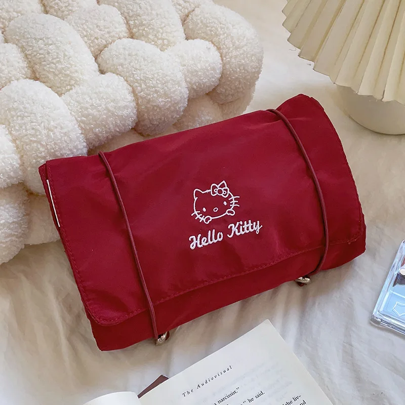

Sanrio Hello Kitty Makeup Bag New Models Large Capacity Cosmetic Storage Cartoon Cute Kt Cat Travel Portable Bag Four In One
