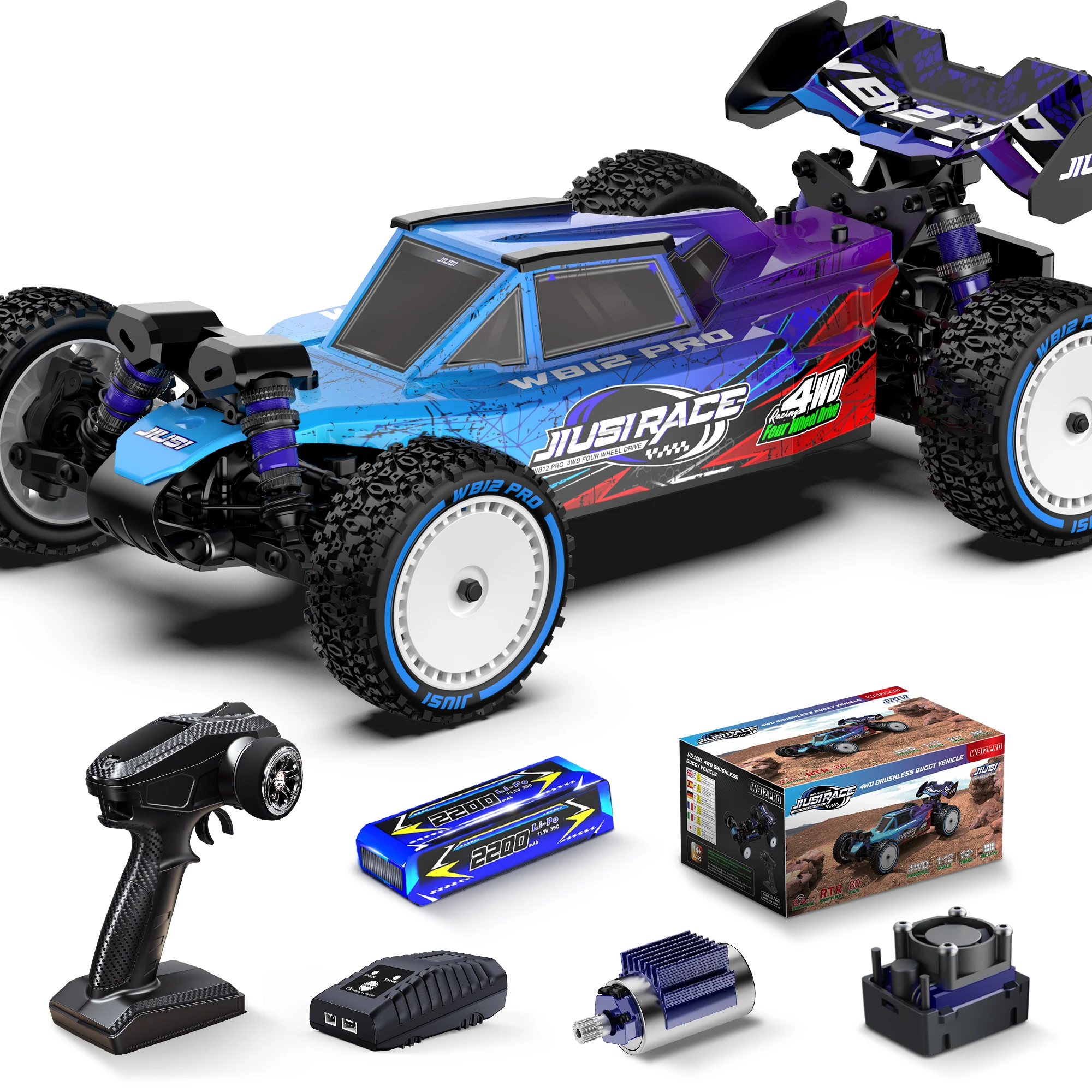 Радиоуправляемая машинка JIUSI WB12 PRO 112, 80 кмч, 4WD, гоночная, бесщеточная, внедорожная, на пульте управления, для соревнований, игрушка в подарок (art.: 3920db216869d) - 3920db216869d