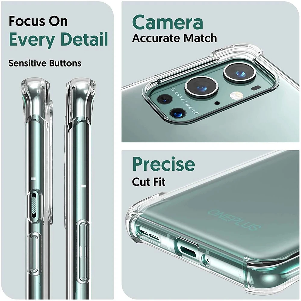 thick shockproof silicone phone case for oneplus 10 9 8 8t 7 7t pro ultra thin transparent protection silicone case back cover free global shipping
