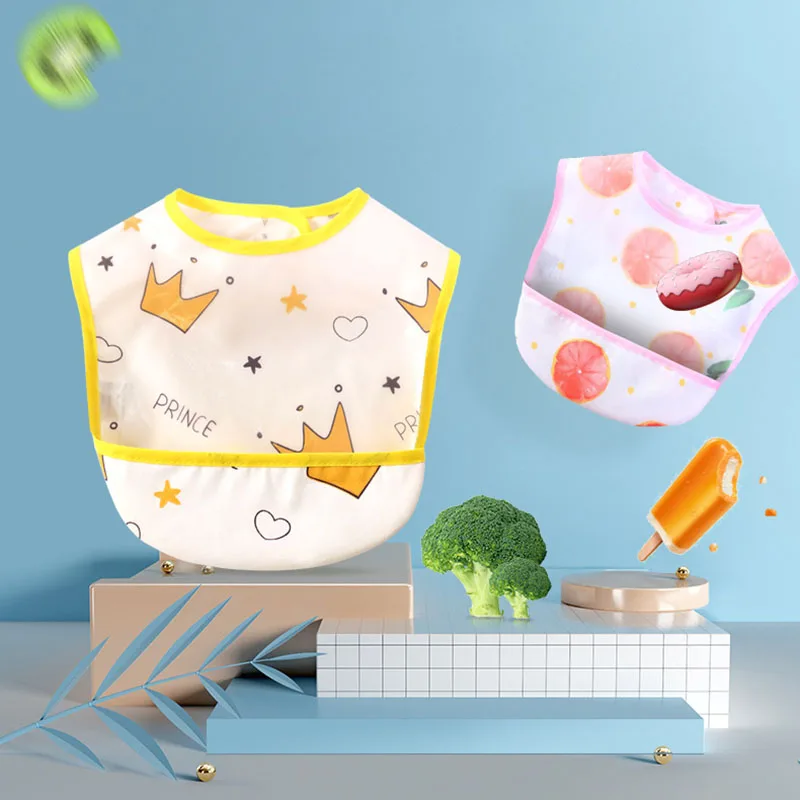 

Baby Bibs EVA Waterproof Lunch Bibs Cartoon Fruits Printing Infants Bibs Boys Girls Feeding Burp Cloths Bibs Apron Unisex Bibs